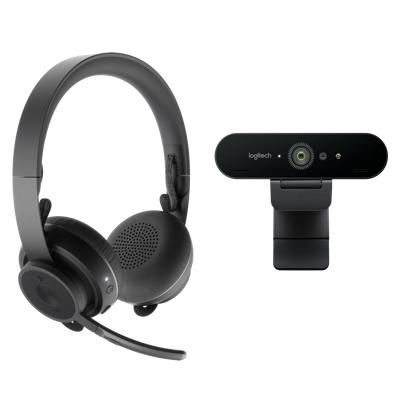 Image produit casque Logitech Zone Wireless et webcam Brio