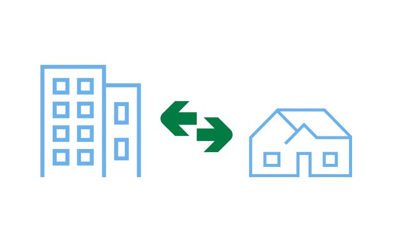 Infographic: Switching between office building and home